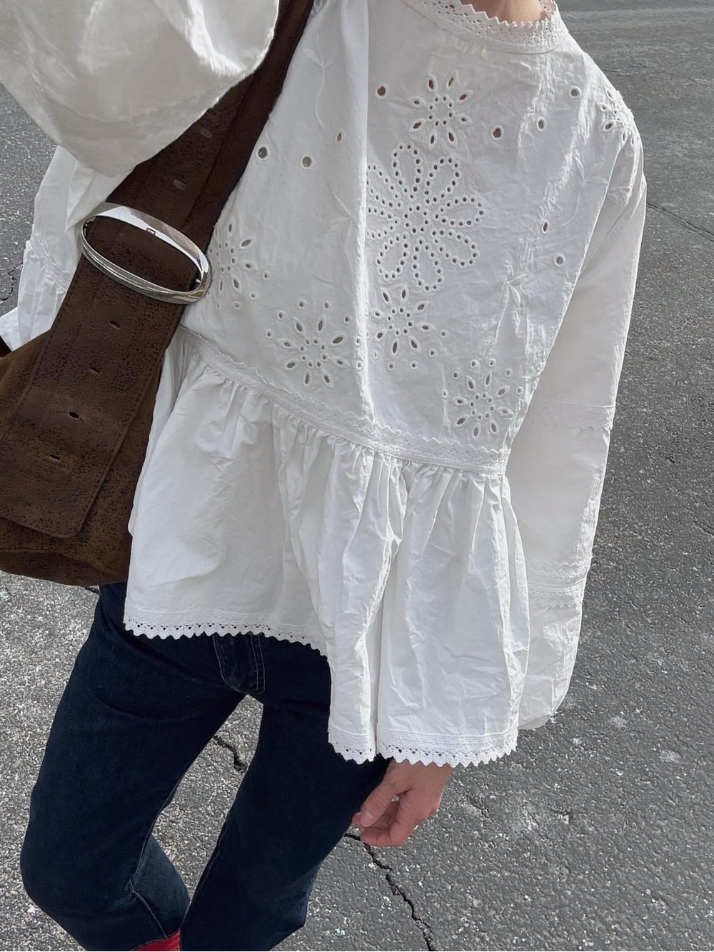 NEW Sonderhause Eyelet Blouse in White
